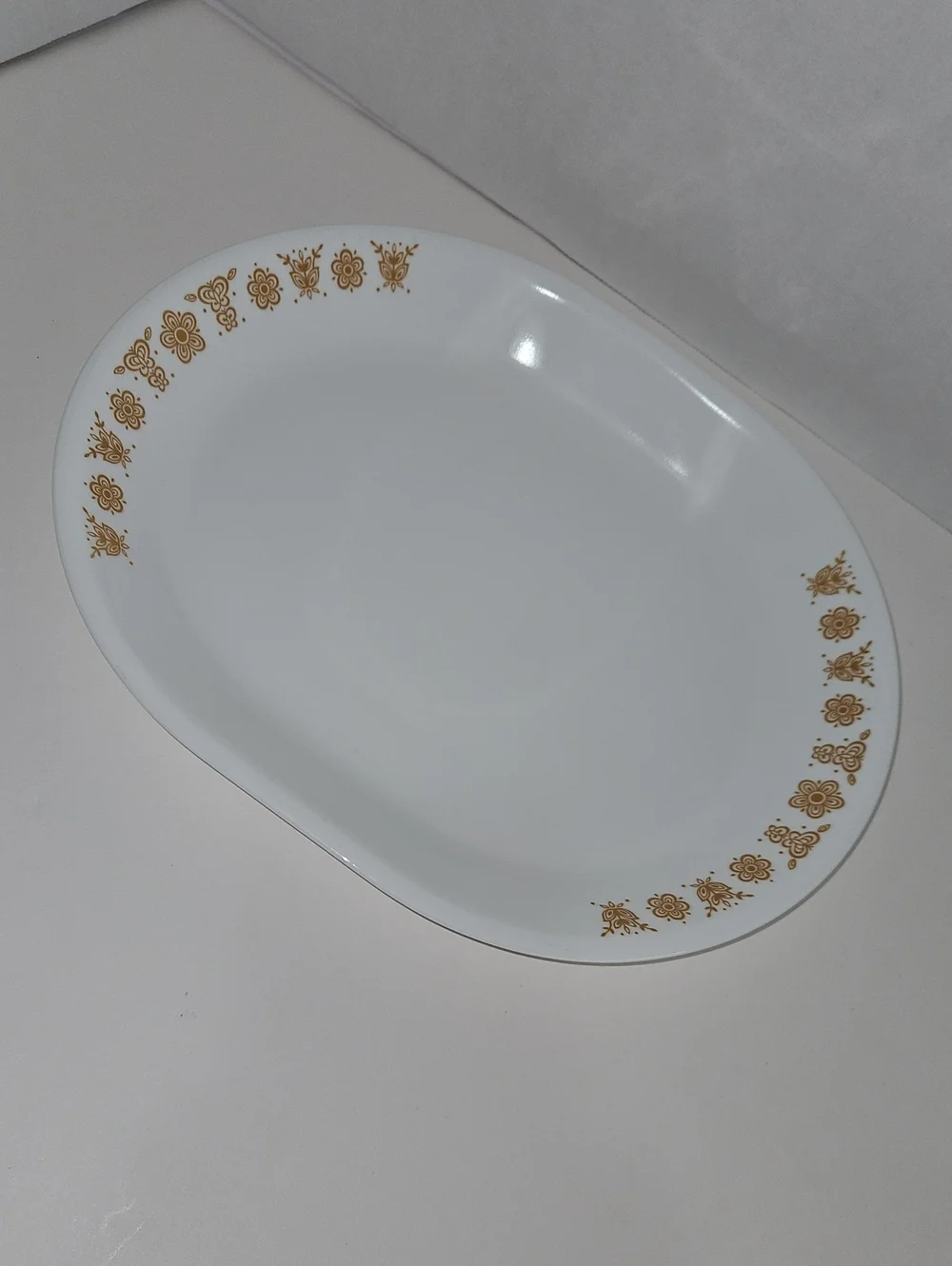 Vintage Corelle Butterfly Gold Pattern Oval Serving Platter